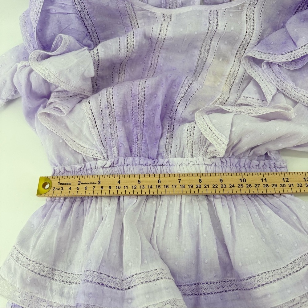 NWT Love Shack Fancy Natasha mini dress SzP ruffles feminine lace cottagecore - Picture 5 of 15